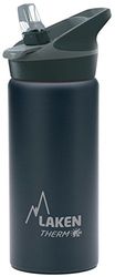 Laken Jannu thermische waterfles met vacuümisolatie met dubbele roestvrijstalen wand 18/8. Tot 24 uur koud, zwart, 500 ml
