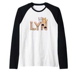Lyn Cat Trees - Personalized Cute Name Word Art Raglan Baseball Tee