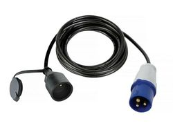 Perel Kabel przejściowy, H07RN-F 3G2.5, 3 m, 16 A/230 V, 3680 W, CEE na typ E, do użytku wewnątrz i na zewnątrz, gumowy, niebieski