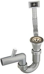 Deante Sifone per Lavelli in Acciaio Inox con Vasca Singola ZXY 9921, Grigio