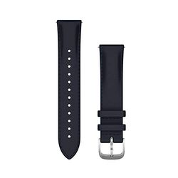 GARMIN Quick Release Horlogebandje, Leer, 20 mm, Marineblauw met Reliëf en Zilveren Sluiting