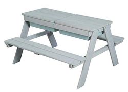 roba kinderstoelen set Outdoor+ met speelfuncties, weerbestendige massief houten zitset en moddertafel