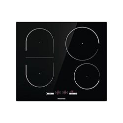 Hisense I6433C7 - Placa de cocina de inducción, 4 zonas de cocción con función Bridge, función Power Boost, temporizador de cocción, negro, 595 x 58 x 520 mm