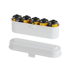 Kodak Film Case-5 rotoli di pellicola da 35 mm, compatta, in acciaio, per ordinare e proteggere i rotoli di pellicola(Bianco)(pellicola non inclusa)
