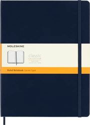 Moleskine Saffierblauw extra groot notitieboek met gelinieerd papier