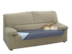Estoralis | AVA | Topper pour canapé | Tissu matelassé réversible | Couleur Bleu Ciel/Pierre | pour Animal de Compagnie| Mesure 65x130 cm. | pour Tous Types de canapés