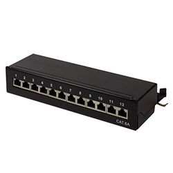LogiLink Professional Field Patch Panels, Table/Wall/Desktop, STP (Shielded) black 12-Port