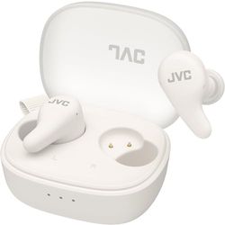 JVC Gumy Premium Auriculares Bluetooth True Wireless con Cancelación de Ruido, Bluetooth 5.4, Modo Ambiente, Baja Latencia, 26h batería, Estuche Translúcido USB-C, Blanco Coconut - HA-A23T-W