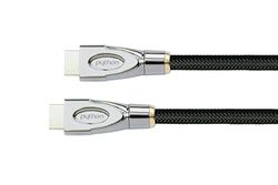 PYTHON® Series PREMIUM High-Speed HDMI aansluitkabel met Ethernet - 4K2K / UHD/Ultra HD/Full HD - koperen geleider (OFC), 3D-ondersteuning, drievoudige afscherming, nylon vlechtwerk - zwart, 0,5 m