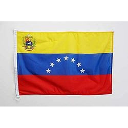 Oude Venezolaanse Nautische Vlag Met Badge 45x30cm - Venezolaanse 7 sterren bootvlag 30 x 45 cm - AZ VLAG