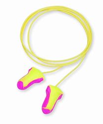 Honeywell Howard Leight 3301106 Laser Lite engångsöronproppar med skumkabel, gul och magenta, för alla storlekar, T-formad, SNR 35dB - förpackning om 100 par