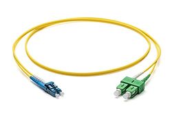 Corning Glasfiber patchkabel 2 x 2,0 mm – enkelläge duplex: LC UPC duplex på SC APC Duplex, 5 m (gul) – SMF Ultra