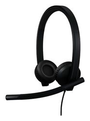 Logitech H570e USB-headset met microfoon voor pc en Mac, USB-A bedrade headset met stereogeluid, ruisonderdrukkende microfoons en inline bediening, gecertificeerd voor Microsoft Teams, zwart