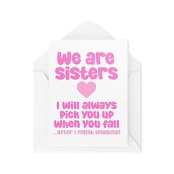 Tongue in Peach Tarjetas para hermanas - Tarjetas divertidas para hermanas - Tarjetas de cumpleaños para hermanas - Tarjetas divertidas para hermanos - CBH1988