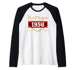 Decoraciones vintage de 68 cumpleaños vintage 1956 68 cumpleaños Camiseta Manga Raglan