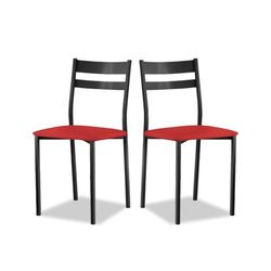 ASTIMESA Chaise de Cuisine métallique avec Dossier Ouvert, Rouge, 51 cm x 45 cm x 40 cm