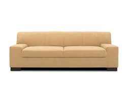 DOMO. collection Sofá Norma, sofá de 3 plazas, tapizado con Patas de Madera, 212 x 85 x 74 cm (Ancho x Profundidad x Alto), Tela Fina Beige