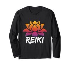 Gurú espiritual de Reiki Flor de loto Terapeuta Reiki Chakra Manga Larga