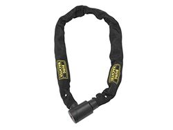 BURG-WÄCHTER geharde vierkante ketting (met geïntegreerd cilinderslot, textielommanteling, 6 mm dik, lengte: 90 cm, incl. 2 sleutels) zwart, 580 90 Black