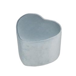 roba Pouf per Bambini a forma di Cuore Lil Sofa - Rivestito in Velluto - con Contenitore - Multifunzione -Arredamento per Bambini - per la Cameretta - dai 18 Mesi - Azzurro