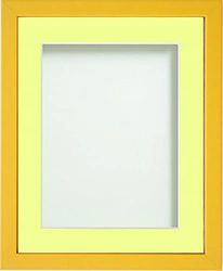 Frame Company Jellybean Range Mustard Yellow Wooden A4 Picture Photo Frame with Lemon Bon Bon Mount for Image 10x6 inch * Choice of Colours & Sizes* Fitted with Perspex
