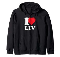 Regalo de nombre de Liv, I Love Liv, I Heart Liv Sudadera con Capucha