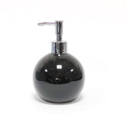 douceur d'intérieur, Distributeur Savon (Diamètre 9.7 x 16 cm) Bullea Noir, Céramique