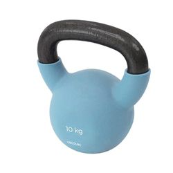 Cecotec Pesa Rusa de 10Kg Drumfit KettleBell 10000 Neo. Revestimiento de Neopreno, Hierro Fundido, Agarre Ergonómico, Diseño Estético y Fácil de Limpiar, Dimensiones 18.7x15x21cm