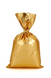 Italpak Cadeau Zakjes, Cadeau Verpakking, Goud, 50 stuks, 25x40 cm