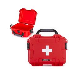 Nanuk 904 Waterdichte EHBO-koffer met PowerClaw-vergrendelsysteem, lichtgewicht stevige hars schaal en zachte handgreep (rood)