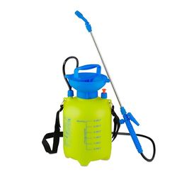Relaxdays Drucksprüher mit Pulverizador a presión con Lanza, 3 litros, Boquilla Ajustable, Cuidado y Limpieza de Plantas, Botella de Spray para jardín, Amarillo/Azul, 50% plástico, 3 L