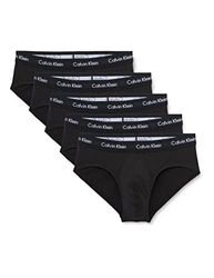 Calvin Klein Hombre Pack de 3 Calzoncillos Hip Briefs Algodón con Stretch, Negro (Black W Black Wb), XS