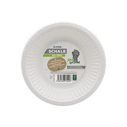 Ökolution 10 x Round Bowls 19 cm Diameter FSC Cardboard No Plastic Coating Eco-Friendly Packaging