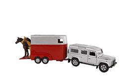 Kids Globe Land Rover Defender With Horse Trailer, Assorted color