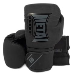METAL BOXE Bokshandschoenen, startertraining, zwart/grijs, 14 oz