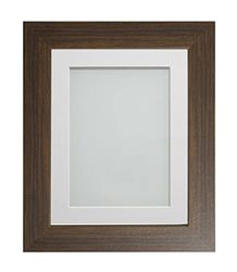 Frame Company Watson Brown Picture Photo Frame fitted with Perspex, 16x12 inch with Off-White Mount for image size 13x9 inch