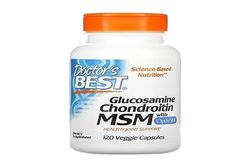 Doctor's Best Glucosamine Chondroïtine MSM avec OptiMSM, santé articulaire et soulagement de la douleur, 120 gélules