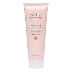 Natio Australia Crème Hydratante à l'Eau de Rose pour les Mains et les Ongles - Crème pour les mains - Lotion pour les mains sèches - 100 ml