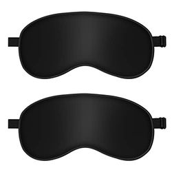 Sapphome 2 stuks slaapmasker, slaapmasker, reismasker, ultrazacht met verstelbare riem, ergonomisch slaapmasker voor mannen, vrouwen, kinderen, zwart