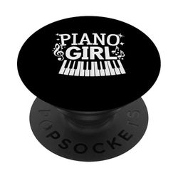 Piano Girl Cute Musician Gift Girls Women Pianist Player PopSockets Adhesive PopGrip