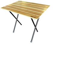 CASTELMERLINO bistrò Tavolo Pieghevole Balcone, Gambe Nere e Piano larice Naturale, 60 x 80
