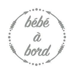 Ambiance Sticker Autocollant de Voiture Bébé à Bord Gris Tourtelle - H15 x L15 cm