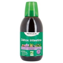 PHYTO-ACTIF | Cocktail Détox Intestins | Complément alimentaire Détox | Soutient le Système Intestinal | Favorise le Transit & la Digestion | Formule Bio | Synergie de 8 plantes | 500 ml