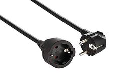 Electraline 01694 Rallonge avec contact de protection - 10 m - Câble en plastique - IP20 - Pour intérieur - Avec sécurité enfant - Noir - 10 m