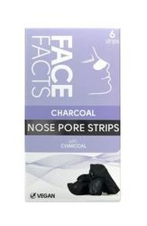 Face Facts Charcoal Nose Pore Strips | Charcoal + Glycerin | Draws out impurities & oils, helping eliminate blackheads | 6 Strips