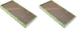 Croci - Arbre à Chat en Carton, 2 Couches Réversibles, avec Pieds Antidérapants, y Compris Sachet d'herbe à Chat, Style Fiori, 45 x 25,5 X 5 cm (Lot de 2)