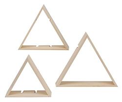 Glorex 6 1320 302-Cornice di Design in Legno Triangolare, 3 Pezzi in 3 Diverse Misure, Circa 32 x 28 x 10 cm, 29 x 25 x 10 cm e 25 x 21 x 10 cm, Wood-Coloured, Various sizes
