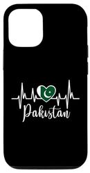 Coque pour iPhone 12/12 Pro Drapeau du Pakistan Cœur Pakistanais Heartbeat ECG Racines pakistanaises