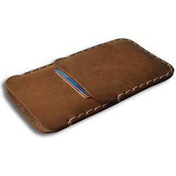 Marrone chiaro custodia a guscio per iPhone 11 Pro Max, XS Max, 8 Plus, 7 Plus in cuoio con 1 porta carta di credito e banconote verticale portacellulare cover case caso
