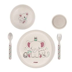Reer Growing LovelyFriends Ensemble de vaisselle pour enfant durable sans substances nocives sans mélamine Motif animaux 22020 W